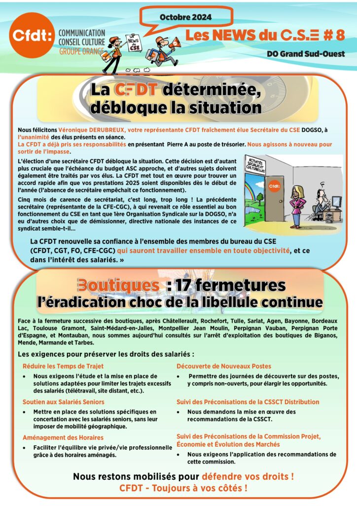 LES NEWS DU CSE 8 DOGSO