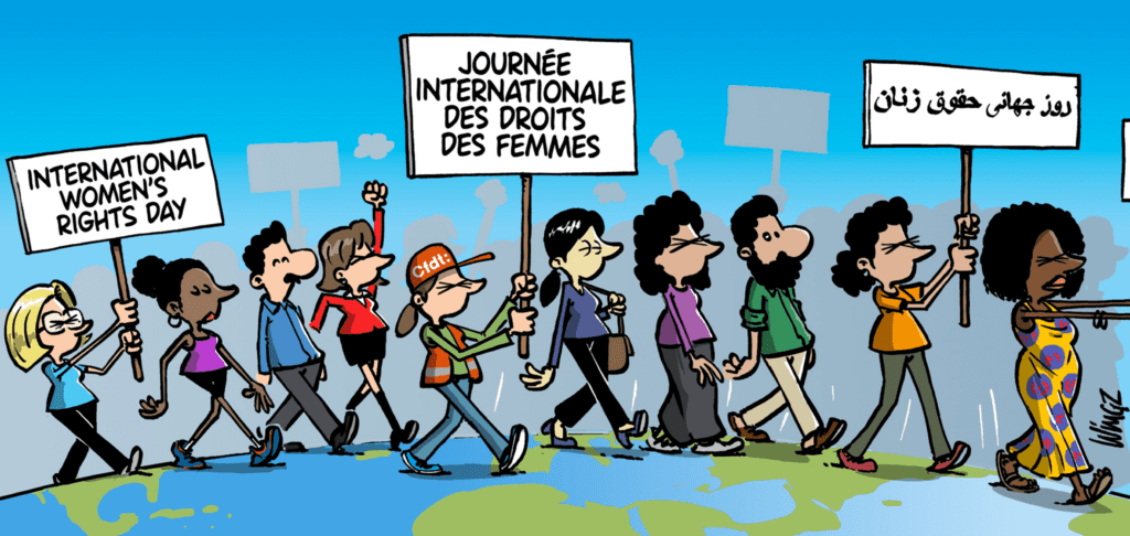 Dessin wingz CFDT Orange Journée internationale des droits des femmes 8 Mars